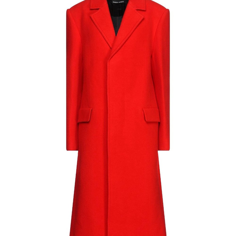 New $2,172 Kwaidan Editions Luxury Red Coat Made in Italy with 100% Virgin Wool.